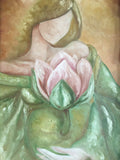 woman with lotus flower
