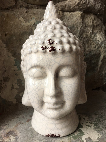 White Ceramic Buddha Head